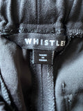 WHISTLES BLACK ELASTICATED WAIST ANKLE CUFF TROUSERS SIZE 12
