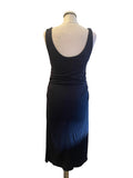 PAUL SMITH NAVY BLUE RUCHED SIDE STRETCH JERSEY PENCIL DRESS SIZE XL