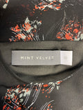 MINT VELVET BLACK PRINT LONG SLEEVED SHIFT DRESS SIZE 10