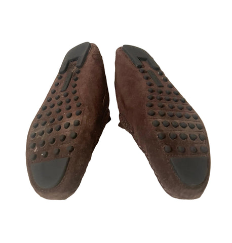 TORY BURCH BROWN SUEDE SLIP ON LOAFERS SIZE 5.5/39