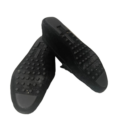 TORY BURCH BLACK SUEDE SLIP ON LOAFERS SIZE 5.5/39