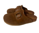 SEE BY CHLOE GEMA TAN SUEDE & LEATHER BRASS RING STRAP SLIP ON MULES SIZE 5/38