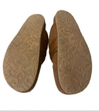 SEE BY CHLOE GEMA TAN SUEDE & LEATHER BRASS RING STRAP SLIP ON MULES SIZE 5/38