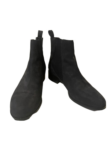 LK BENNETT BLACK MOLESKIN LEATHER CHELSEA BOOTS SIZE 5/38