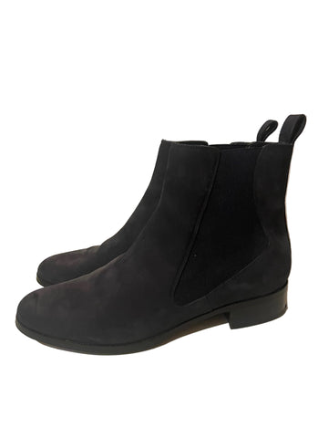 LK BENNETT BLACK MOLESKIN LEATHER CHELSEA BOOTS SIZE 5/38