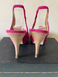 MODA IN PELLE FUCHSIA PINK SUEDE PEEP TOE SLINGBACK HEELS SIZE 6/39