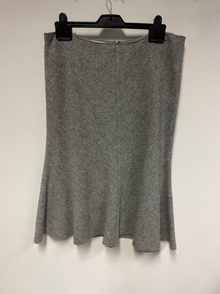 HOBBS GREY WOOL BLEND FLUTED HEMLINE A LINE SKIRT SIZE 14