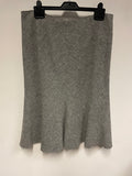 HOBBS GREY WOOL BLEND FLUTED HEMLINE A LINE SKIRT SIZE 14