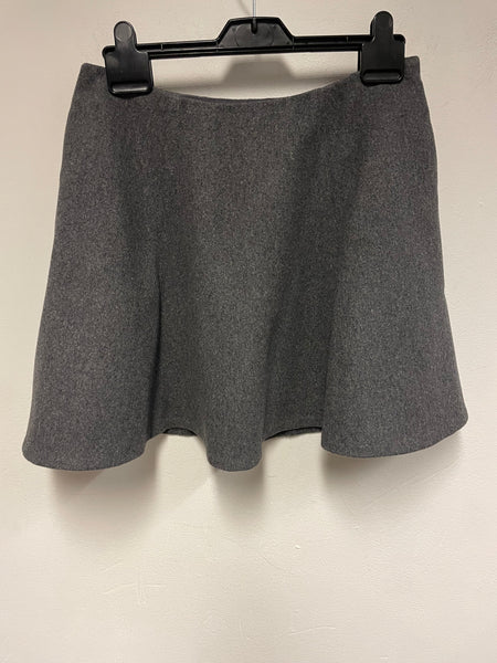 THEORY GREY WOOL & CASHMERE BLEND FULLY LINED MINI SKATER SKIRT SIZE 4 UK 8