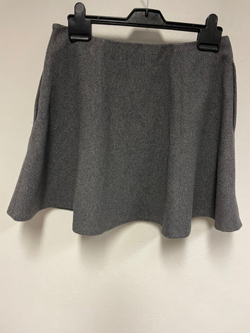 THEORY GREY WOOL & CASHMERE BLEND FULLY LINED MINI SKATER SKIRT SIZE 4 UK 8