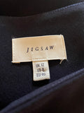 JIGSAW NAVY BLUE KEYHOLE NECK LONG SLEEVE SHIFT DRESS SIZE 12