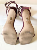 STEVE MADDEN ENTICE BURGUNDY ( CRANBERRY) ANKLE STRAP HIGH HEEL SANDALS SIZE 6/39