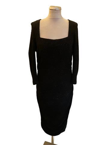 DAMSEL IN A DRESS BLACK SPARKLE SPECIAL OCCASION PENCIL DRESS SIZE 14