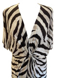 RALPH LAUREN BROWN ZEBRA STRIPE JERSEY MAXI DRESS SIZE M