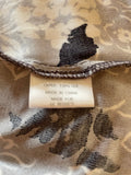 L.K. BENNETT 100% SILK GREY,BLACK & WHITE FLORAL PRINT WRAP DRESS  SIZE 10