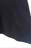 SANDRO NAVY BLUE STRETCH KNIT A-LINE LAZER CUT DETAIL SKIRT SIZE 1 UK 6/8/10