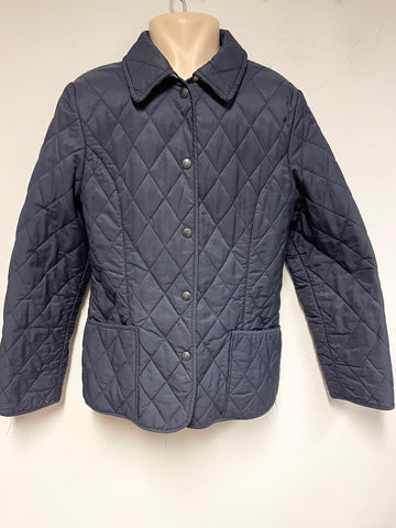 UNISEX KIDS BURBERRY NAVY BLUE QUILTED JACKET AGE 12 YRS