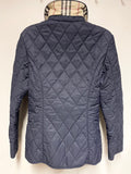UNISEX KIDS BURBERRY NAVY BLUE QUILTED JACKET AGE 12 YRS
