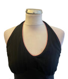 ST MARTINS BLACK CONTRASTING PRINTS HALTER NECK A- LINE DRESS SIZE M UK 12