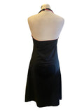 ST MARTINS BLACK CONTRASTING PRINTS HALTER NECK A- LINE DRESS SIZE M UK 12
