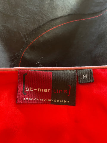 ST MARTINS BLACK CONTRASTING PRINTS HALTER NECK A- LINE DRESS SIZE M UK 12