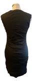SARAH PACINI BLACK METALLIC SHIMMER SLEEVELESS PENCIL DRESS SIZE 0 FIT UP TO SIZE 10