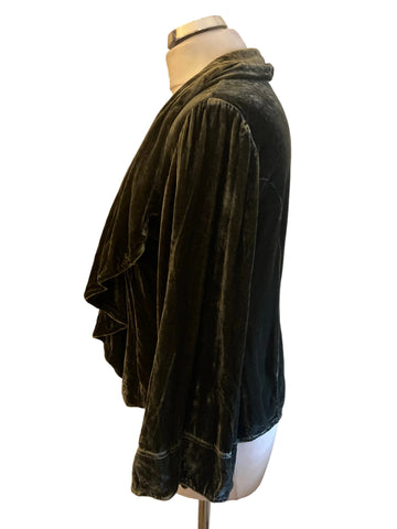 MARINA AVRAAM DARK GREEN VELVET OPEN FRONT JACKET SIZE 16