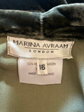 MARINA AVRAAM DARK GREEN VELVET OPEN FRONT JACKET SIZE 16
