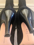 HOBBS BLACK SUEDE KNEE LENGTH HEEL BOOTS SIZE 6/39