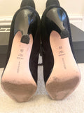 HOBBS BLACK SUEDE KNEE LENGTH HEEL BOOTS SIZE 6/39