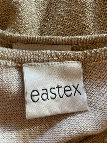 EASTEX GOLD LUREX JUMPER & MATCHING CARDIGAN SET  SIZE 14/16
