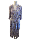 MARCCAIN WISTERIA LANE LILAC FLORAL PRINT SHORT SLEEVE WRAP STYLE DRESS SIZE N5 UK 14/16