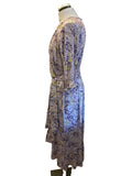 MARCCAIN WISTERIA LANE LILAC FLORAL PRINT SHORT SLEEVE WRAP STYLE DRESS SIZE N5 UK 14/16