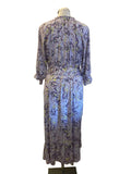 MARCCAIN WISTERIA LANE LILAC FLORAL PRINT SHORT SLEEVE WRAP STYLE DRESS SIZE N5 UK 14/16