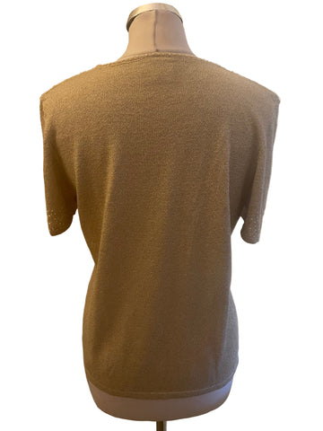 EASTEX GOLD LUREX JUMPER & MATCHING CARDIGAN SET  SIZE 14/16