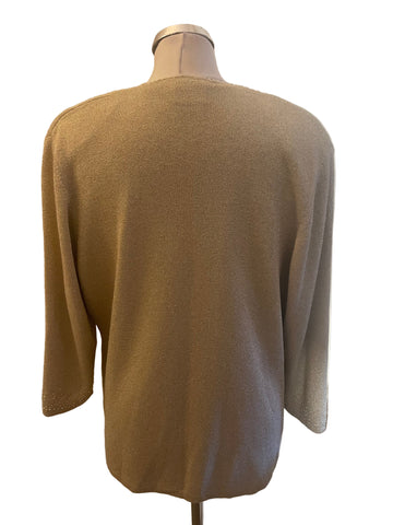 EASTEX GOLD LUREX JUMPER & MATCHING CARDIGAN SET  SIZE 14/16