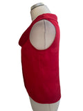 HOBBS NW3 RED SATIN SCOOPED NECK SLEEVELESS TOP SIZE 10