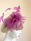 BRAND NEW MADDOX ORCHID PINK FASCINATOR ON HEADBAND