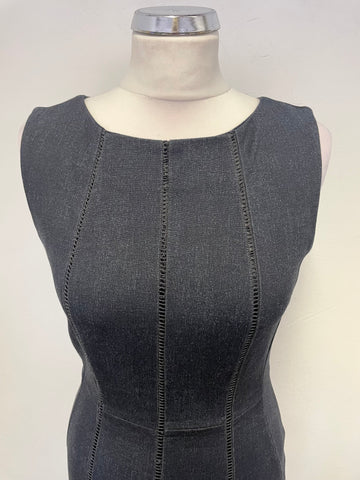 PHASE EIGHT DARK BLUE SLEEVELESS PENCIL DRESS SIZE 8