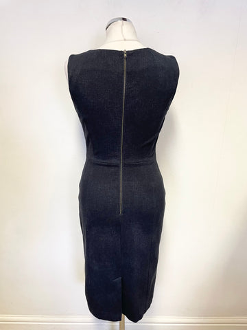 PHASE EIGHT DARK BLUE SLEEVELESS PENCIL DRESS SIZE 8