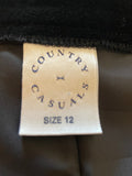 VINTAGE COUNTY CASUALS BLACK & BROWN CHECK JACKET WITH BLACK VELOUR LONG SKIRT & HAT SIZE 10/12