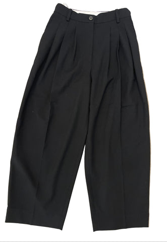 COS BLACK PLEATED FRONT TAPERED LEG CROP TROUSERS SIZE 10