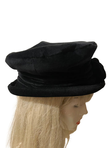 VINTAGE COUNTY CASUALS BLACK & BROWN CHECK JACKET WITH BLACK VELOUR LONG SKIRT & HAT SIZE 10/12