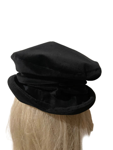 VINTAGE COUNTY CASUALS BLACK & BROWN CHECK JACKET WITH BLACK VELOUR LONG SKIRT & HAT SIZE 10/12