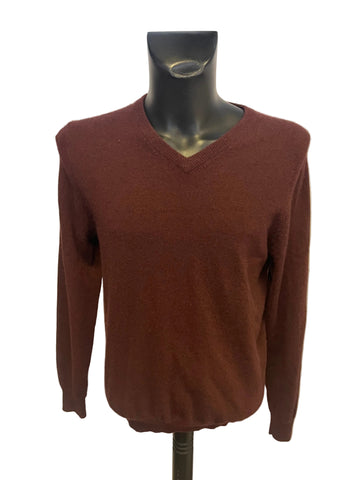 MARKS & SPENCER AUTOGRAPH 100% CASHMERE DARK AUBERGINE LONG SLEEVED JUMPER SIZE L