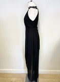 GUESS BLACK STRAPY WRAP AROUND MAXI DRESS SIZE 6 UK 10