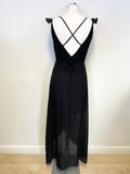 GUESS BLACK STRAPY WRAP AROUND MAXI DRESS SIZE 6 UK 10