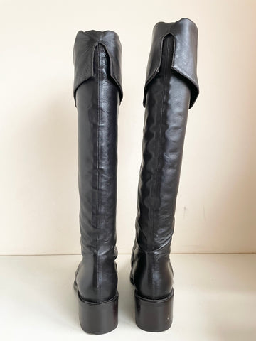 HOBBS DARK BROWN LEATHER ABOVE OR KNEE HIGH BOOTS SIZE 5/38