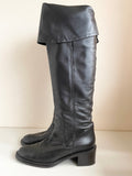 HOBBS DARK BROWN LEATHER ABOVE OR KNEE HIGH BOOTS SIZE 5/38