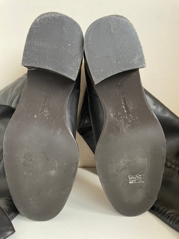 HOBBS DARK BROWN LEATHER ABOVE OR KNEE HIGH BOOTS SIZE 5/38